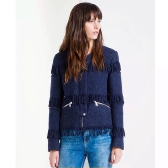 Sandro Paris Tweed Fringe Venice Jacket - Picture 5 of 12